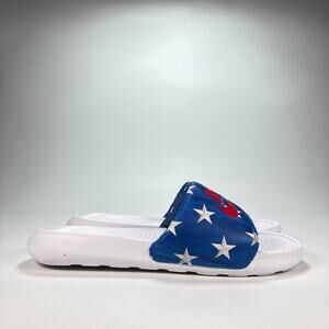 Nike Victori One Slides Blue White Comfort Sandals CN9676-400 Womens Size 9